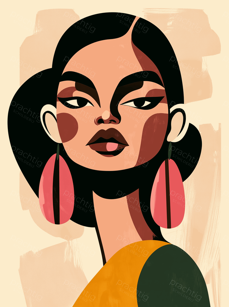 Stijlvolle Vrouw Met Grote Oorbellen