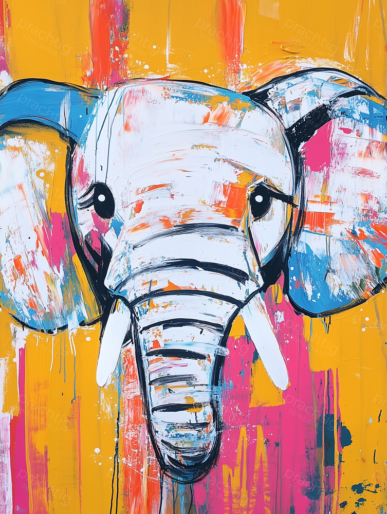 Olifant in Kleurige Streken