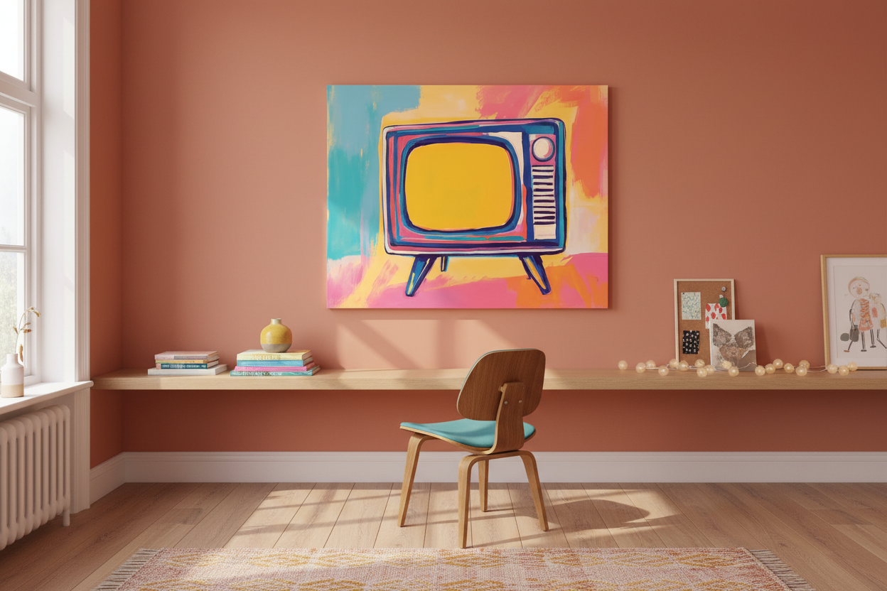 Retro tv in felle kleuren