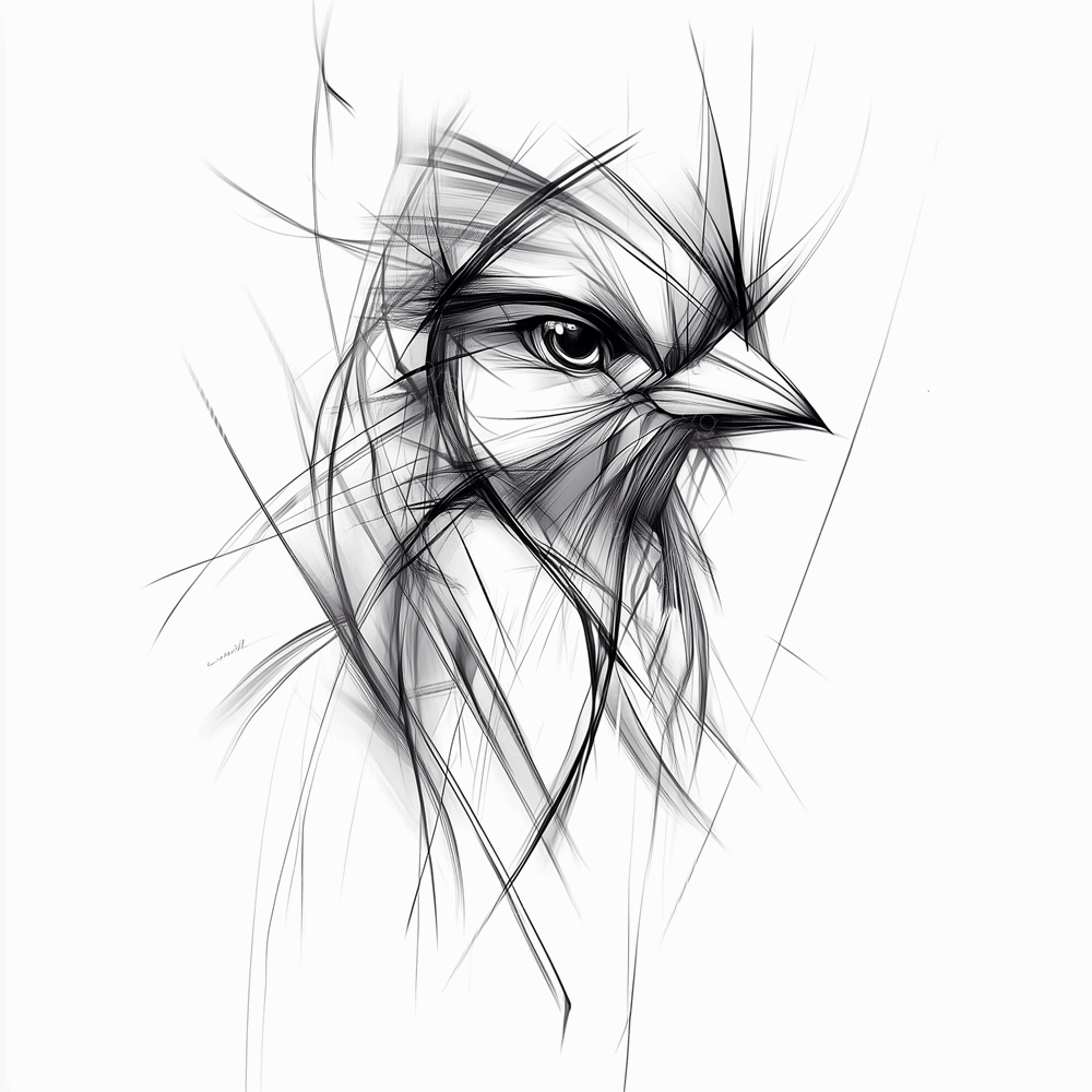 Sierlijke Vogel in Zwart-Wit