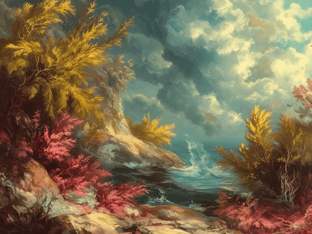 Dramatisch Zeegezicht met Wolken