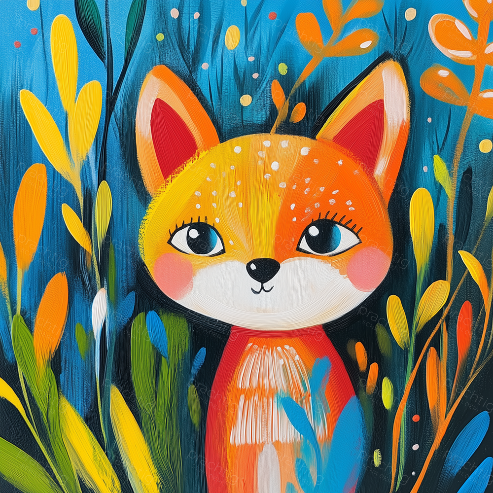 Vrolijke Vos in Kleurrijk Bos