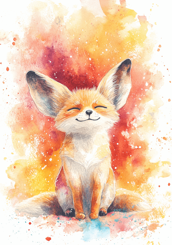 Vrolijke Fennek in Zonnige Kleuren