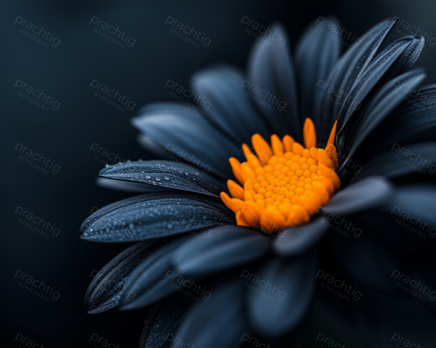 Mystieke Bloem in Donkerblauw