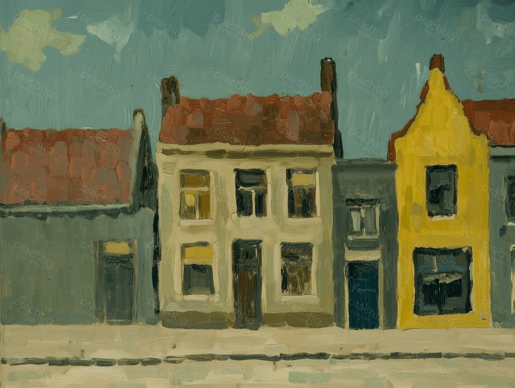 Rustieke Stadsgevels in Zacht Licht