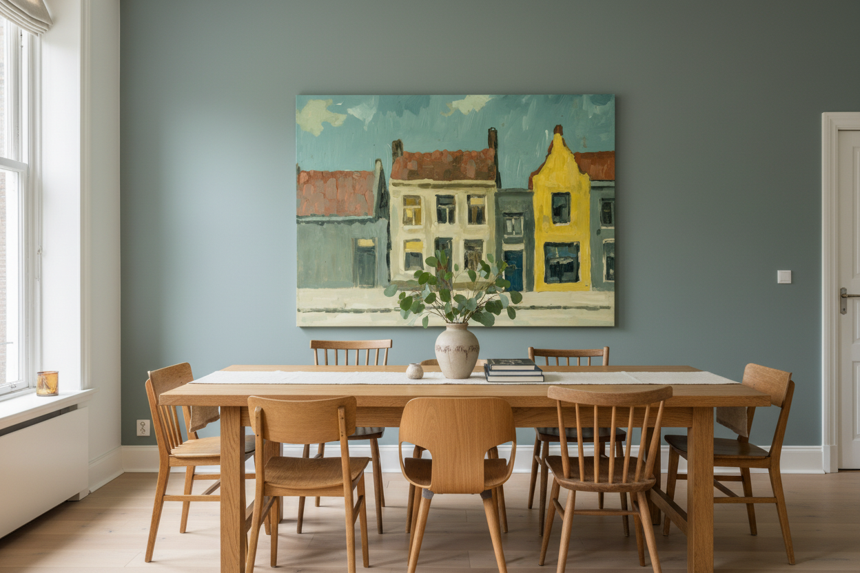 Rustieke Stadsgevels in Zacht Licht
