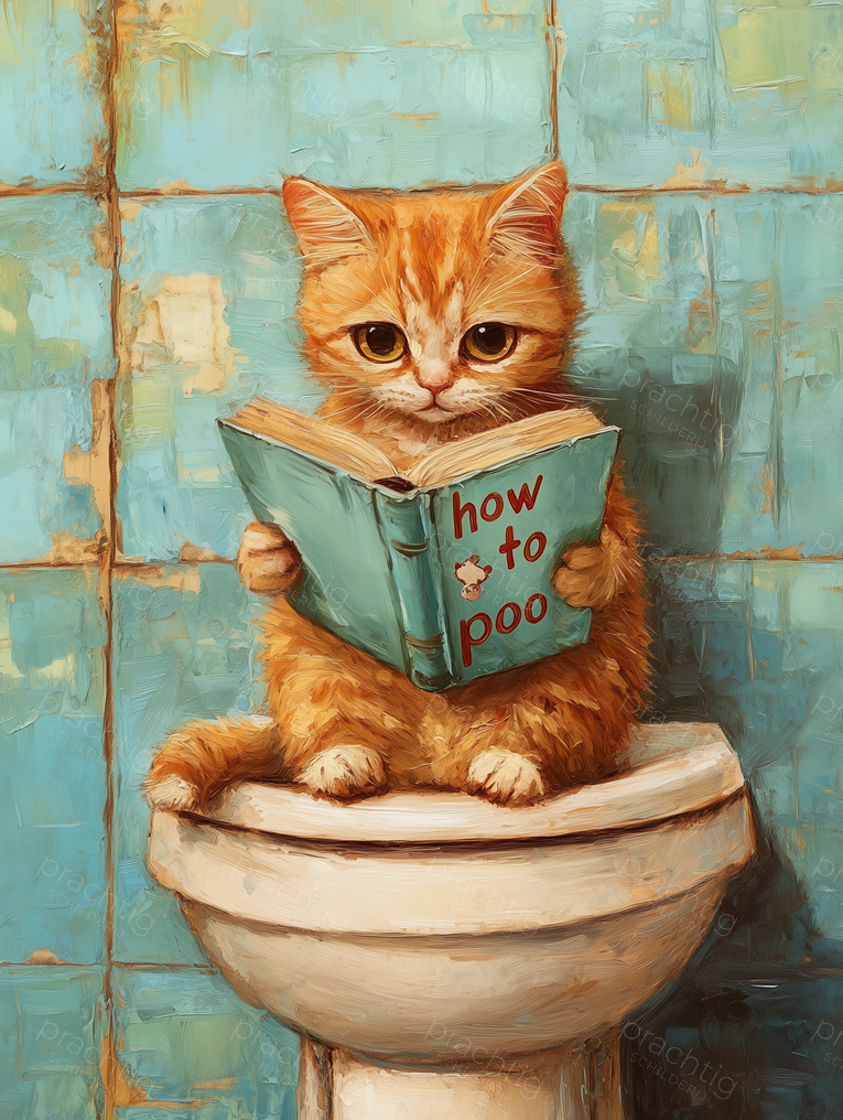 Koddige Kitten op Toiletavontuur