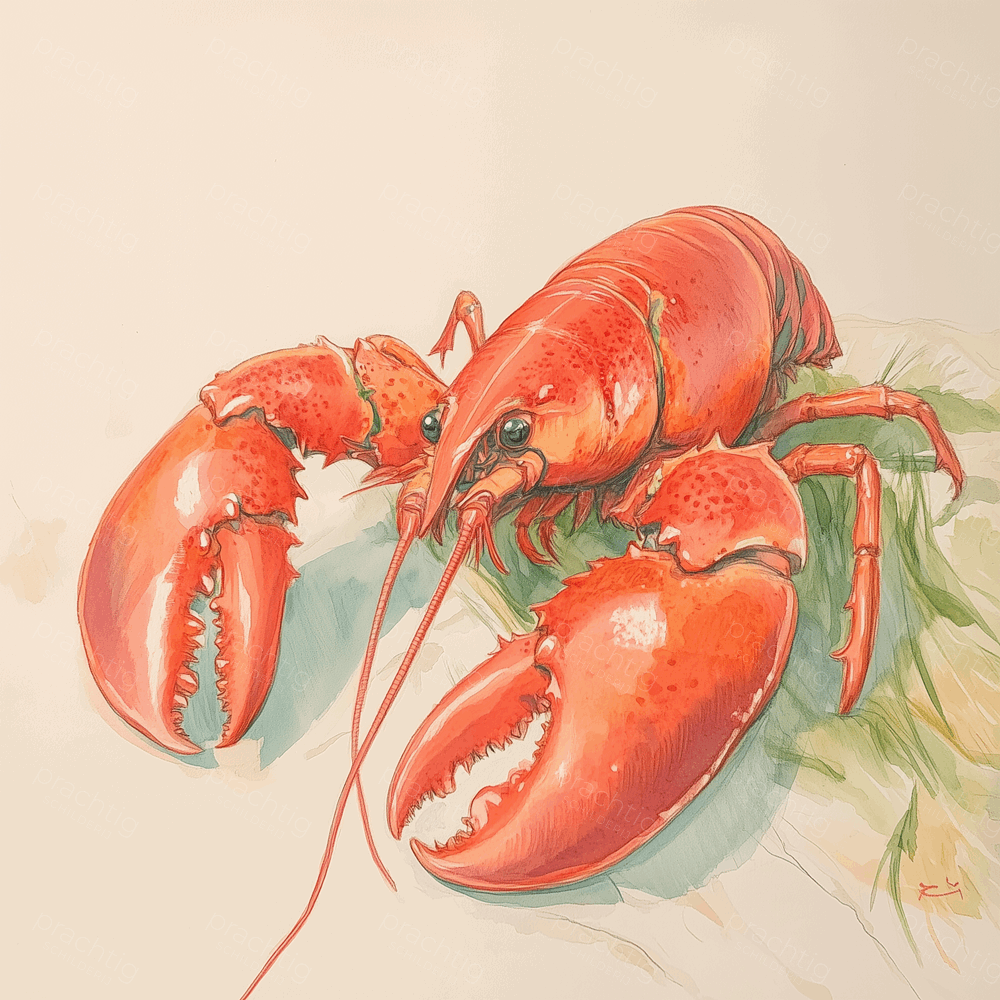 Rode kreeft op zandige ondergrond