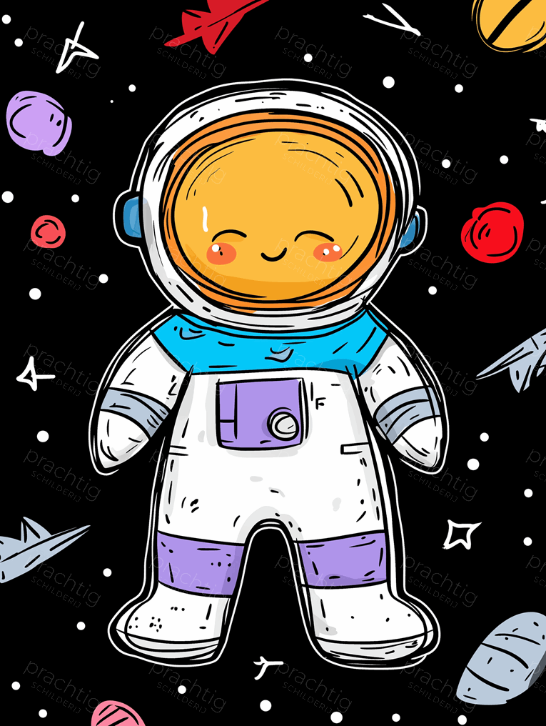 Vrolijke astronaut in de ruimte