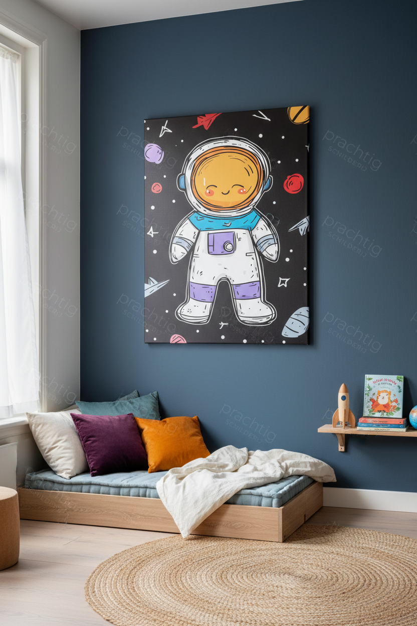 Vrolijke astronaut in de ruimte