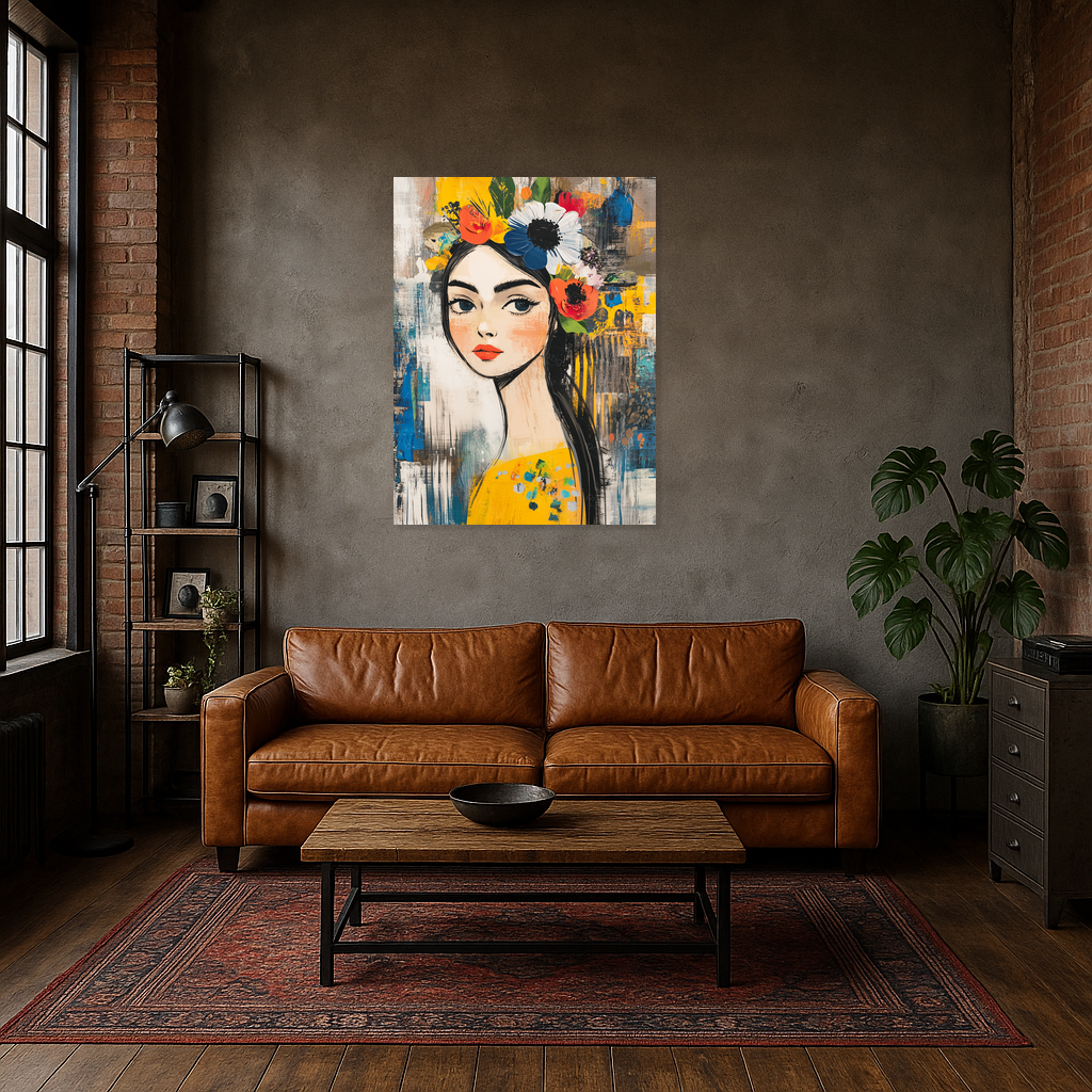 Bloemenkrans en Vrouwelijk Portret