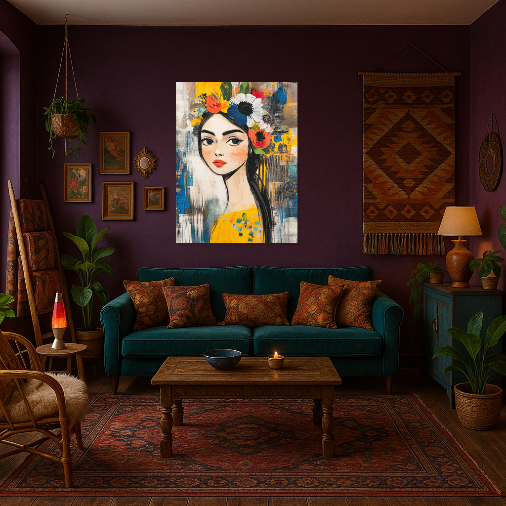 Bloemenkrans en Vrouwelijk Portret