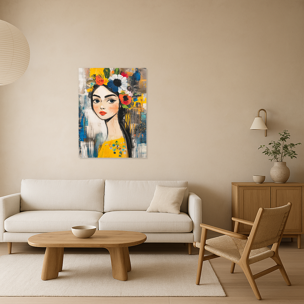 Bloemenkrans en Vrouwelijk Portret