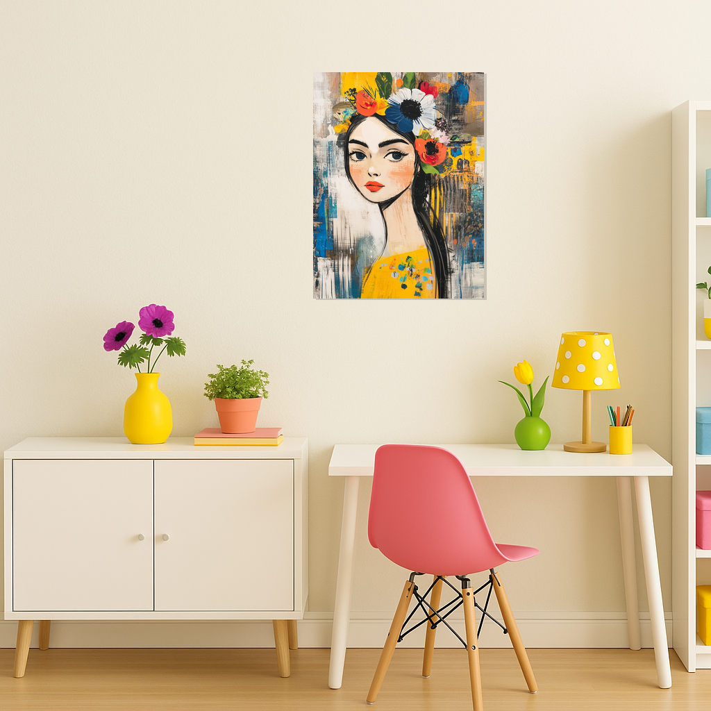 Bloemenkrans en Vrouwelijk Portret
