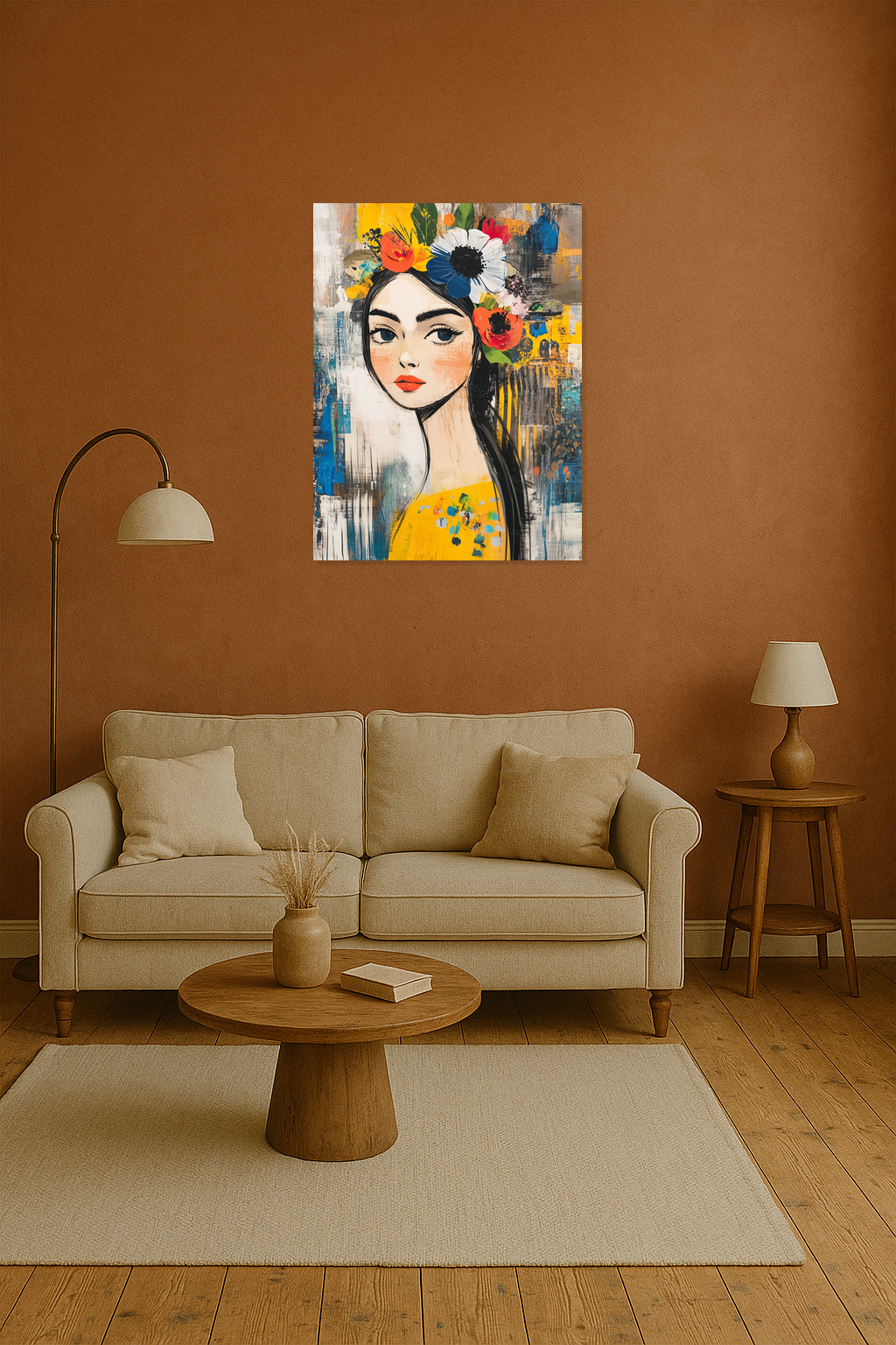Bloemenkrans en Vrouwelijk Portret