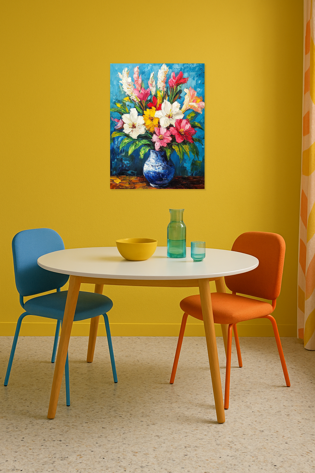 Bloemenpracht in Blauwe Vaas