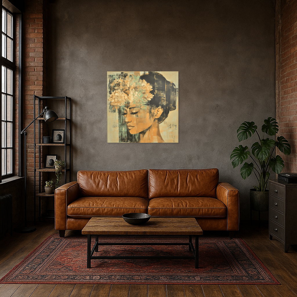 Dromerige vrouw met bloemen
