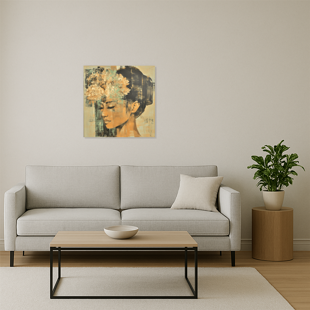 Dromerige vrouw met bloemen