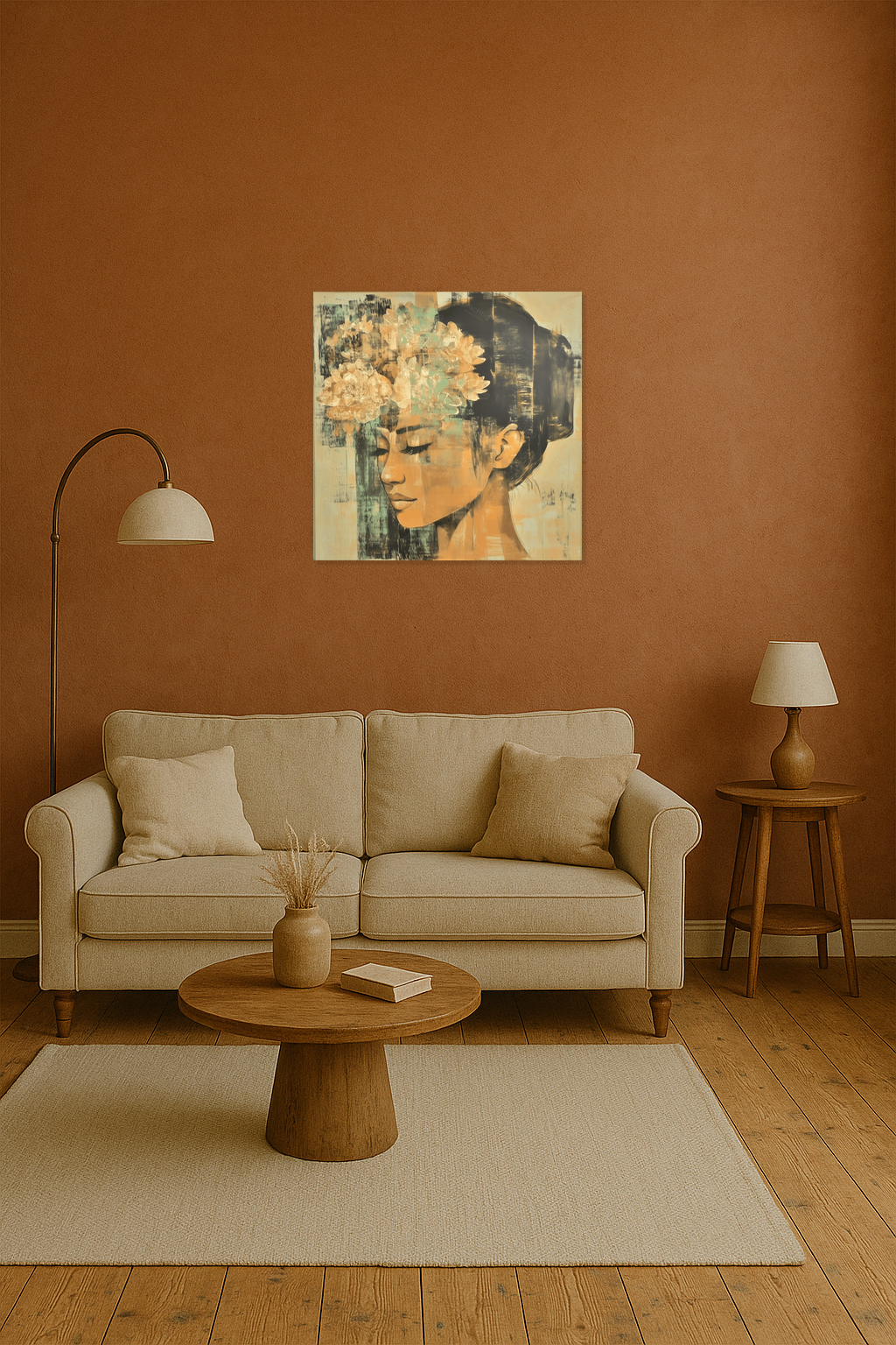 Dromerige vrouw met bloemen