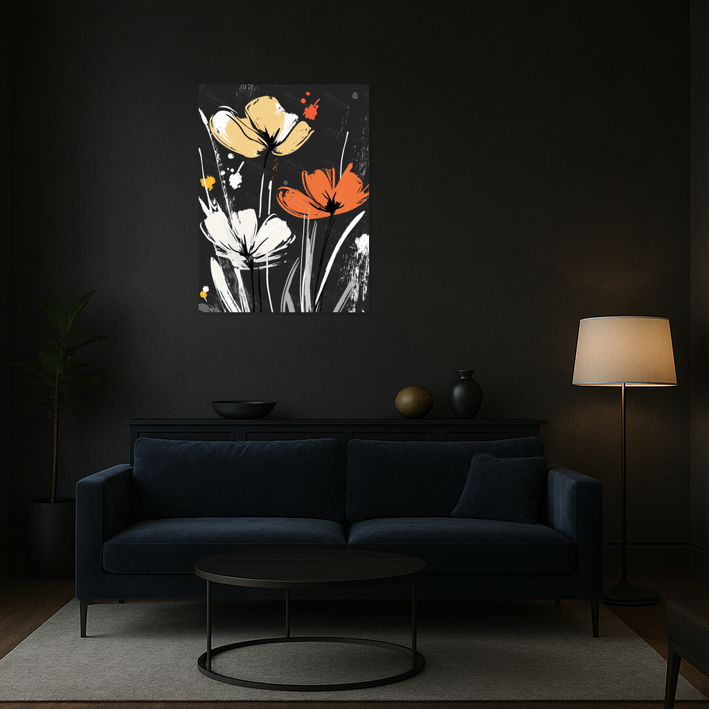 Bloemenpracht op Donkere Achtergrond
