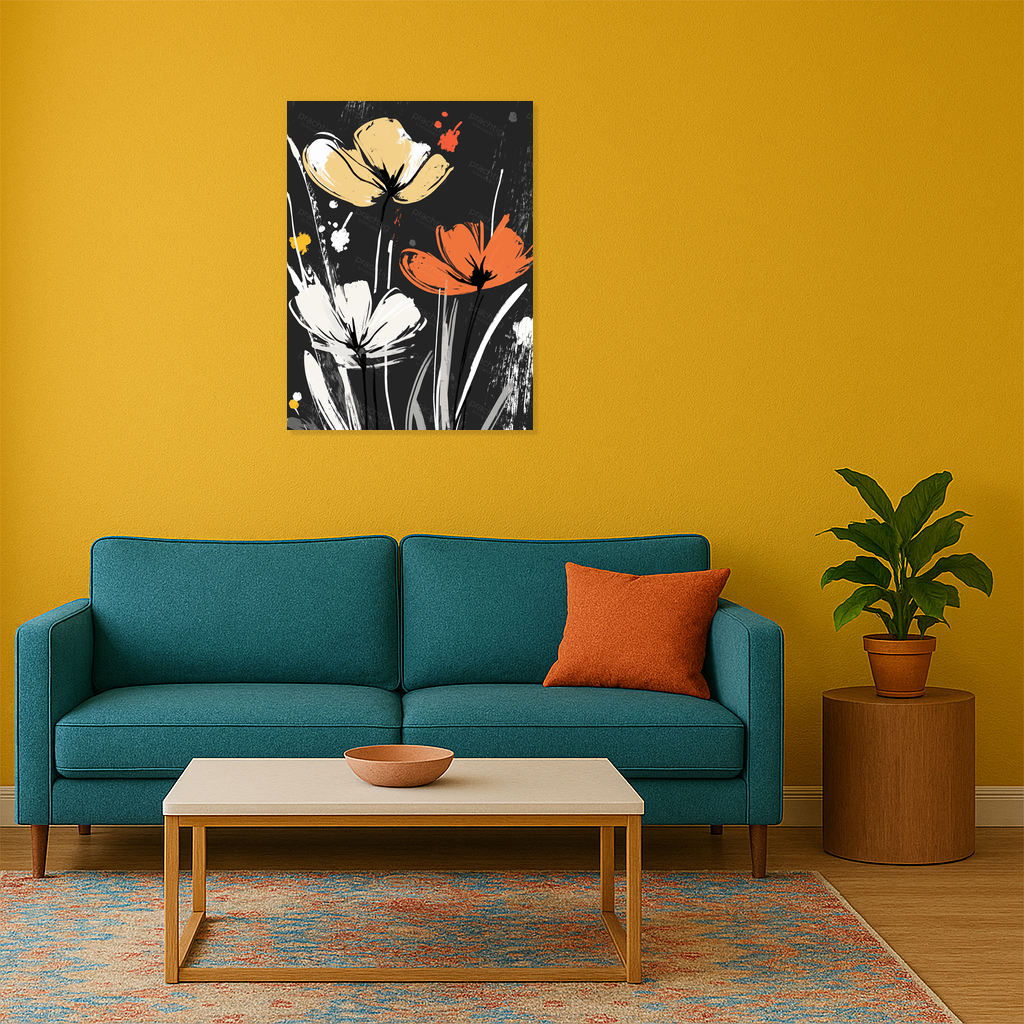 Bloemenpracht op Donkere Achtergrond