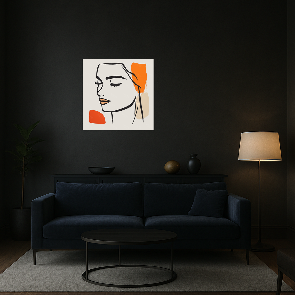 Dromerige Vrouw in Oranje