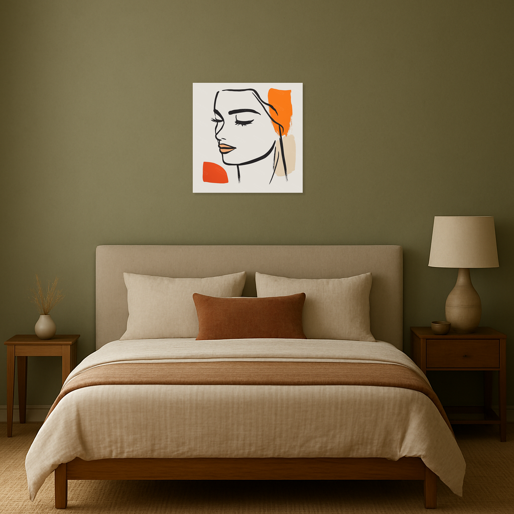 Dromerige Vrouw in Oranje