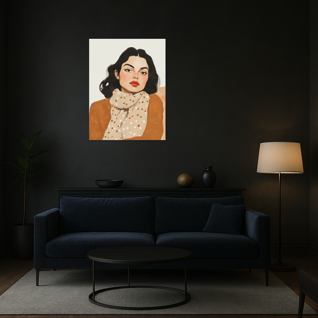 Dromerige Vrouw met Sjaal