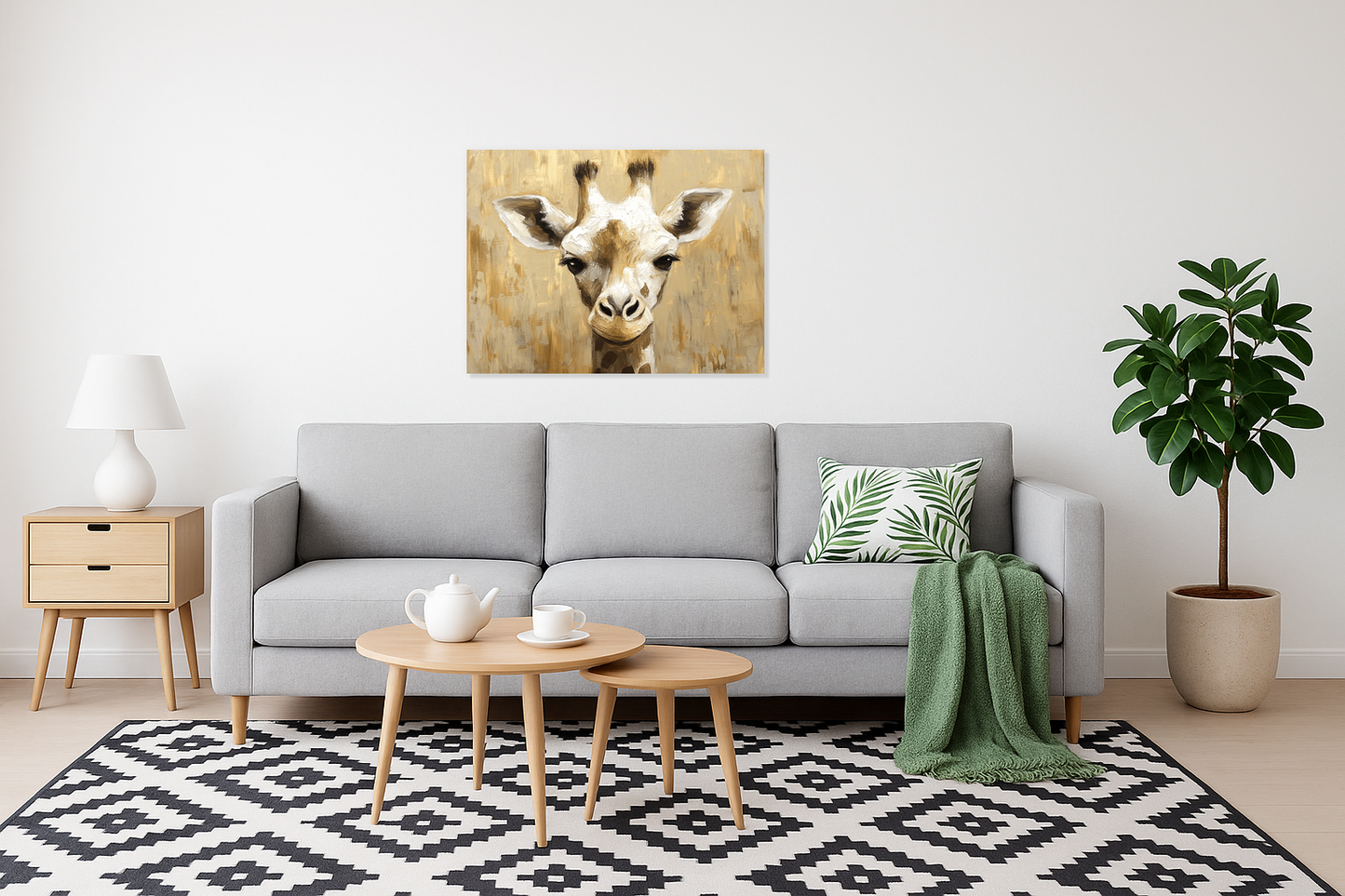Dromerige Giraffe in Neutrale Tinten