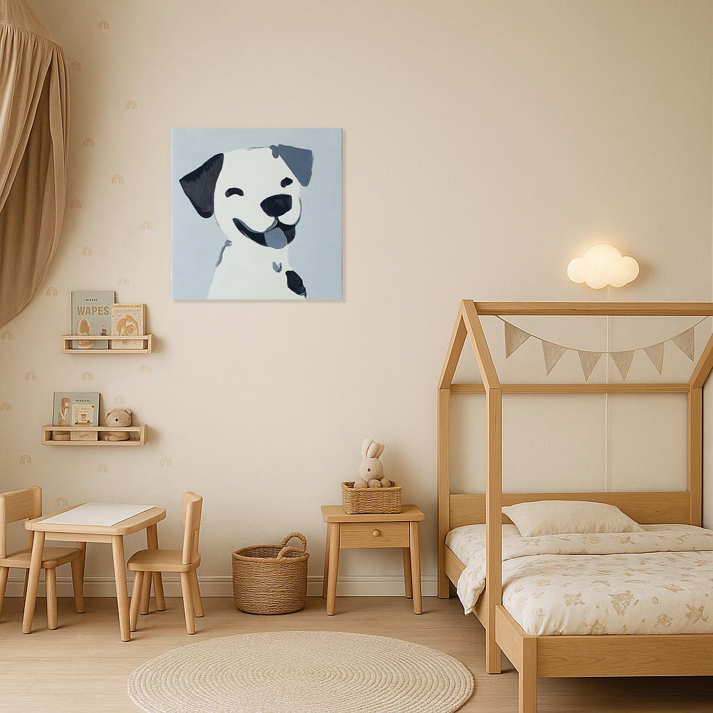 Blije Hond in Grijstinten