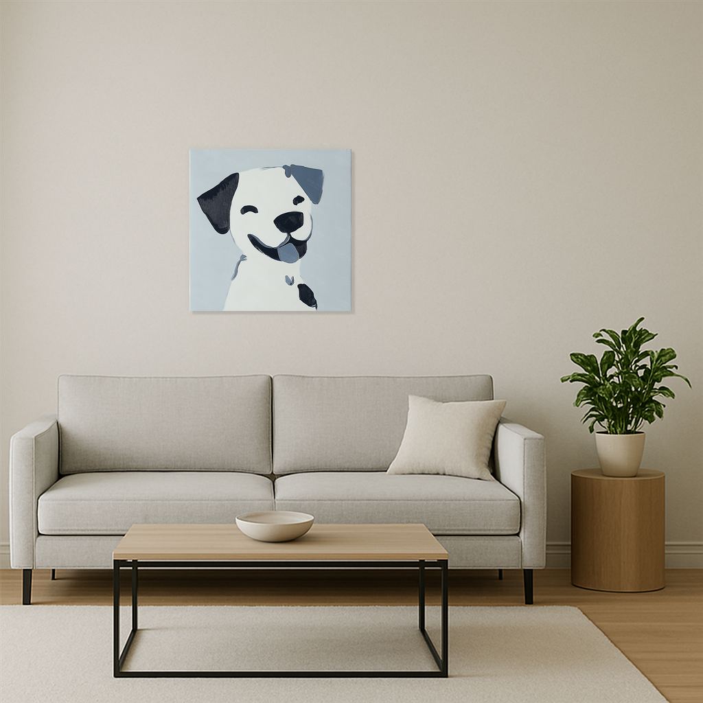 Blije Hond in Grijstinten
