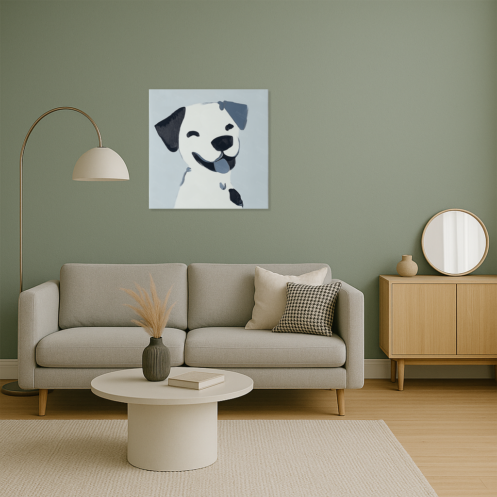 Blije Hond in Grijstinten