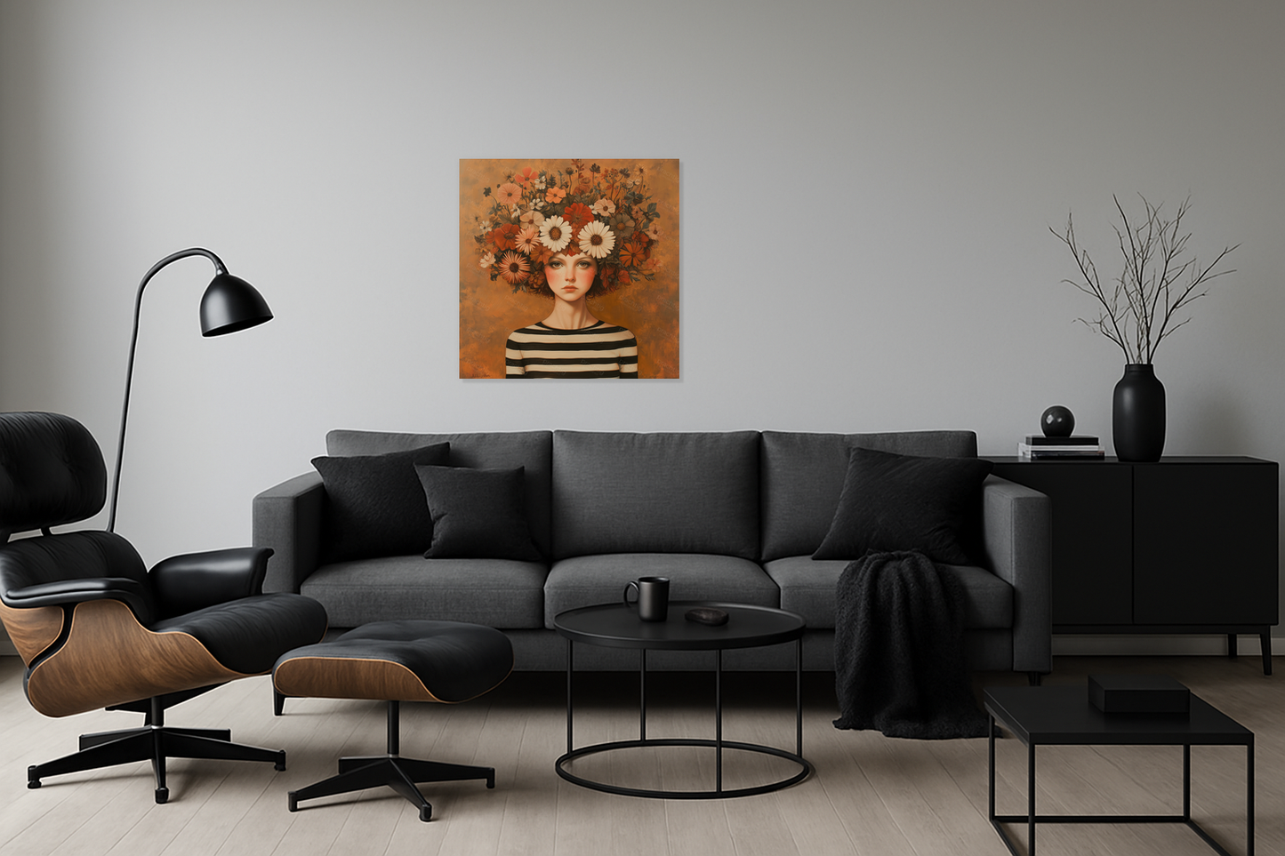 Bloemenhoed met Strepen