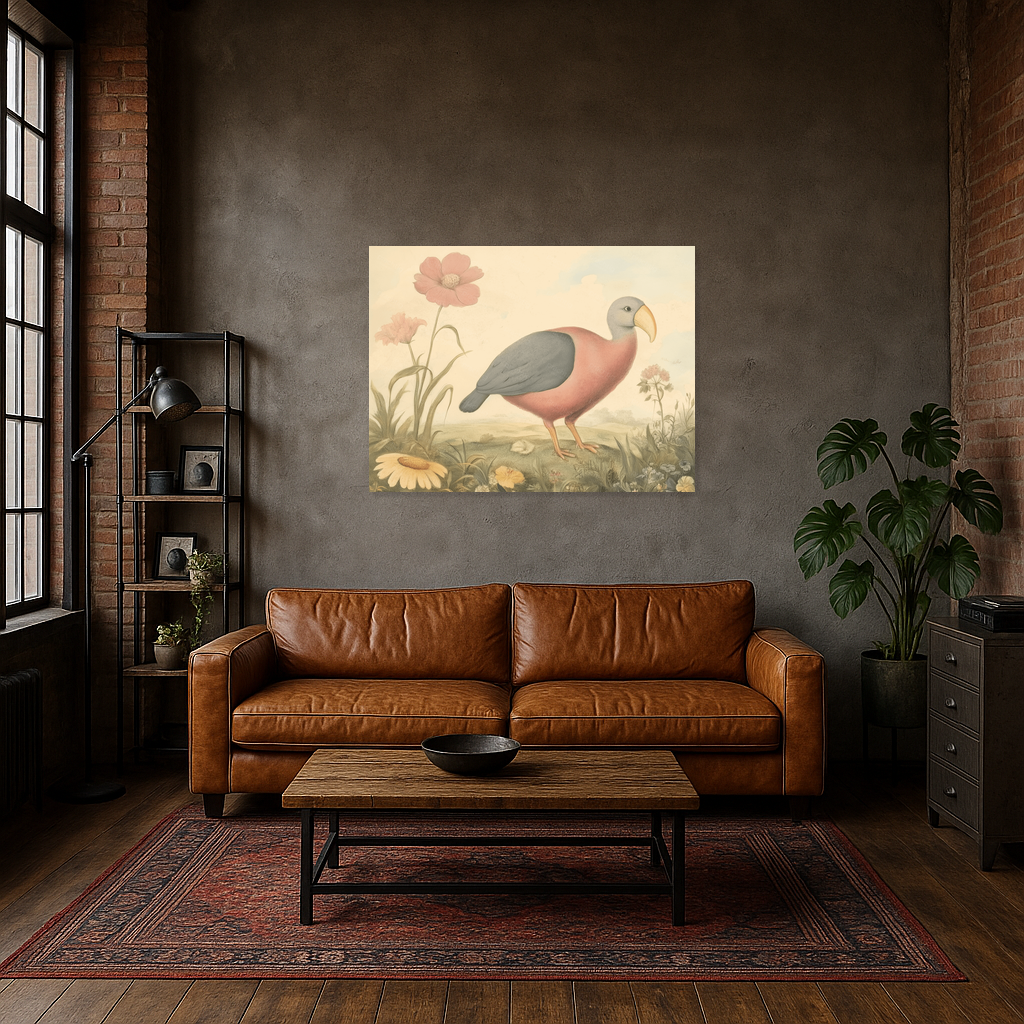 Exotische vogel tussen bloemen