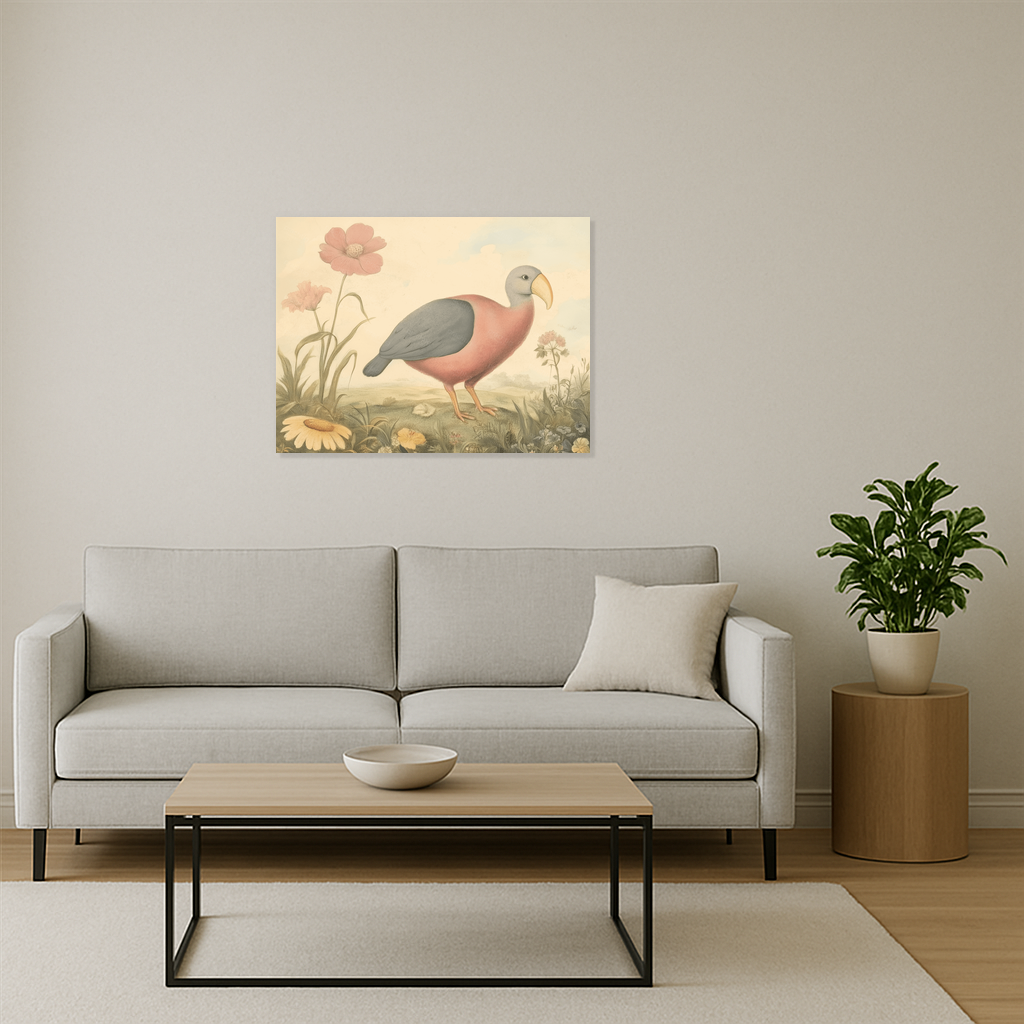 Exotische vogel tussen bloemen