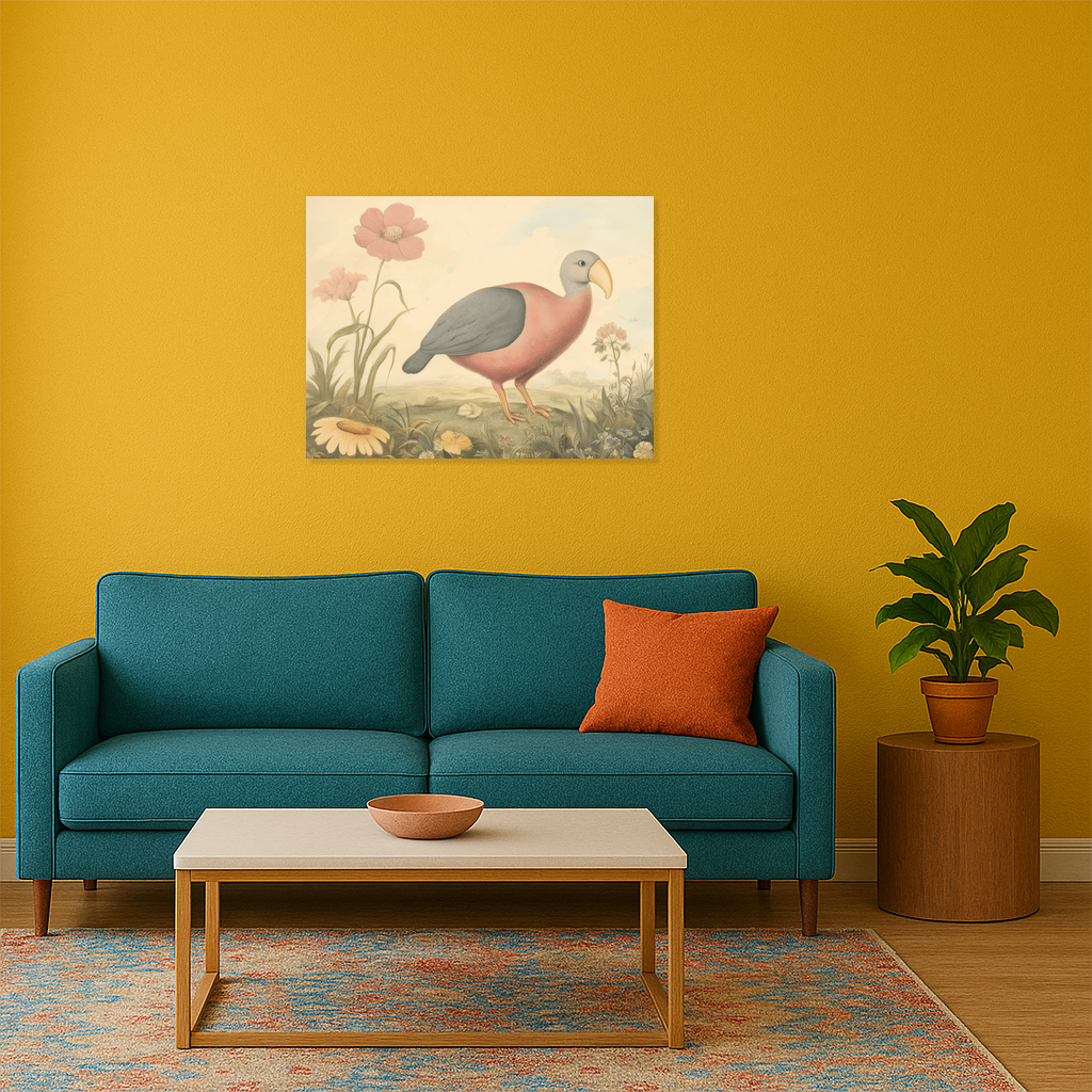 Exotische vogel tussen bloemen