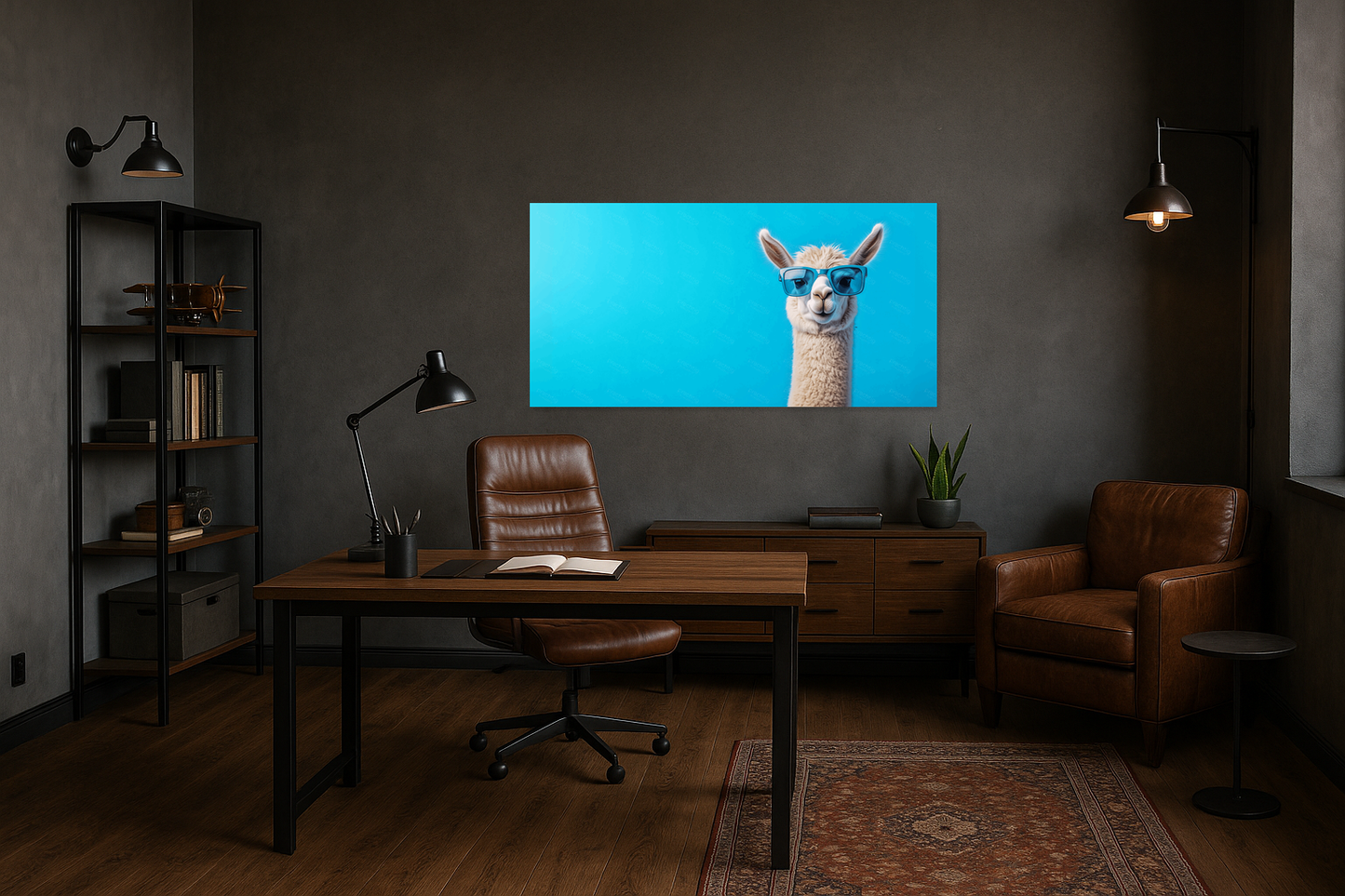 Coole lama met zonnebril