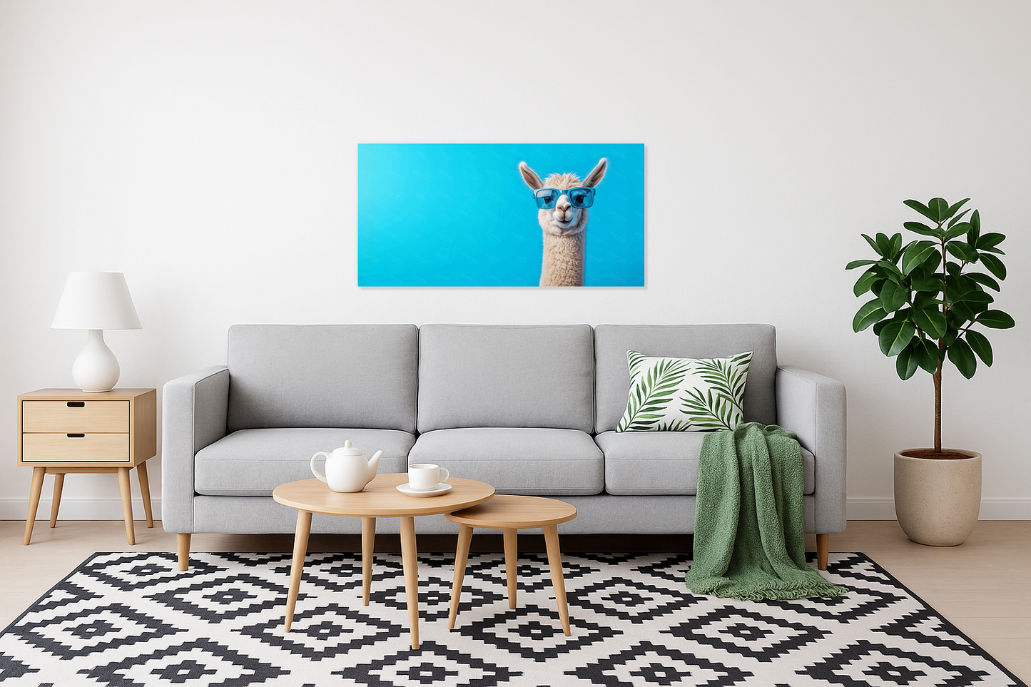 Coole lama met zonnebril