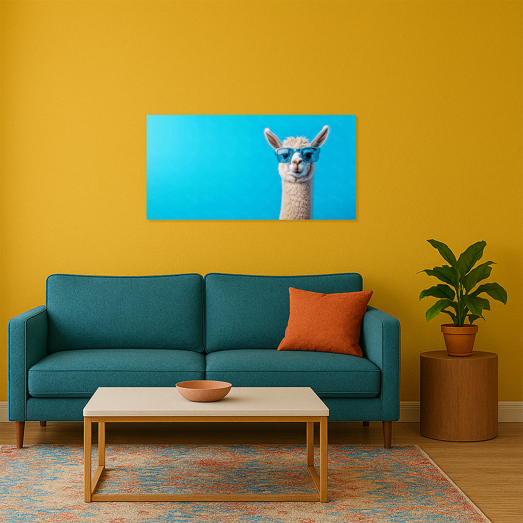 Coole lama met zonnebril
