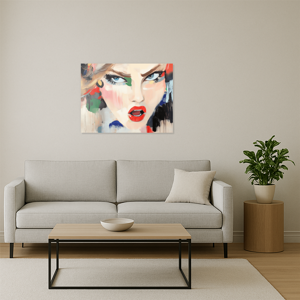 Expressieve Vrouw met Rode Lippen