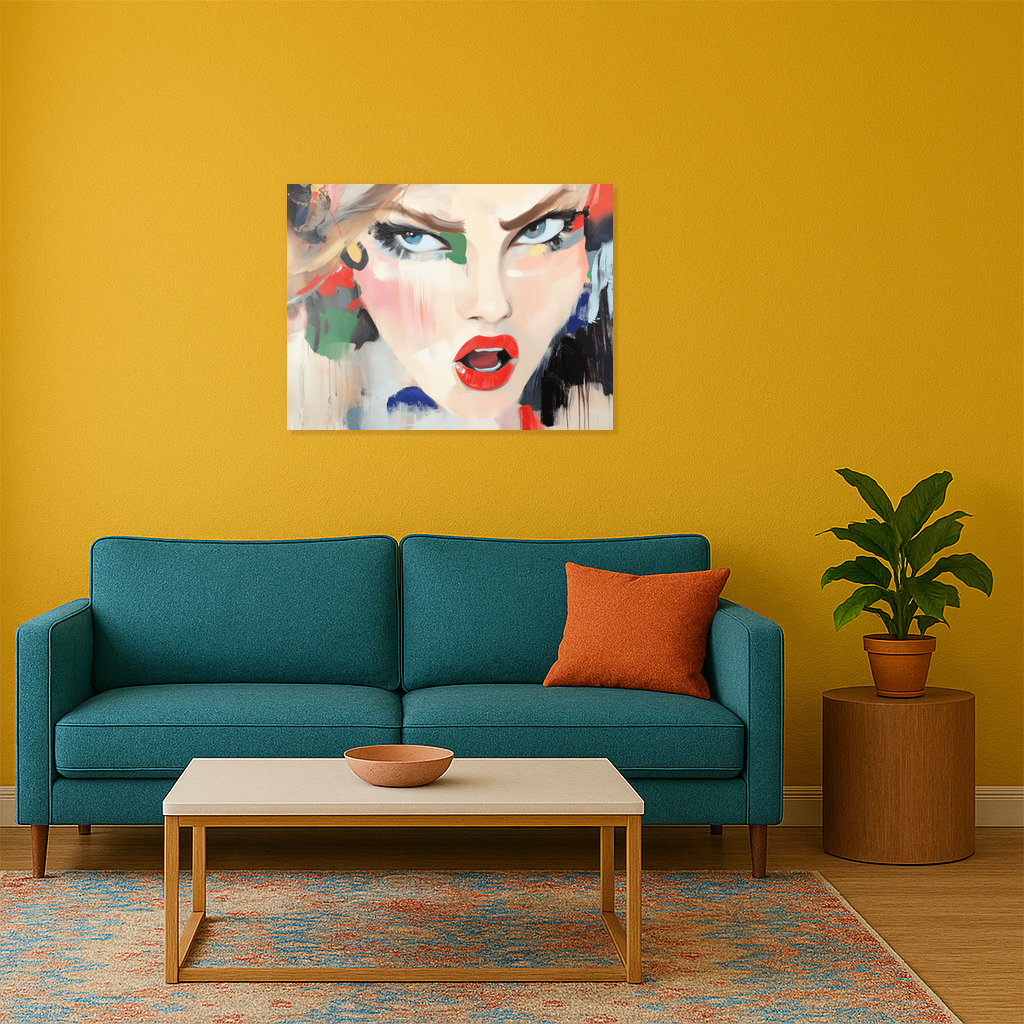 Expressieve Vrouw met Rode Lippen