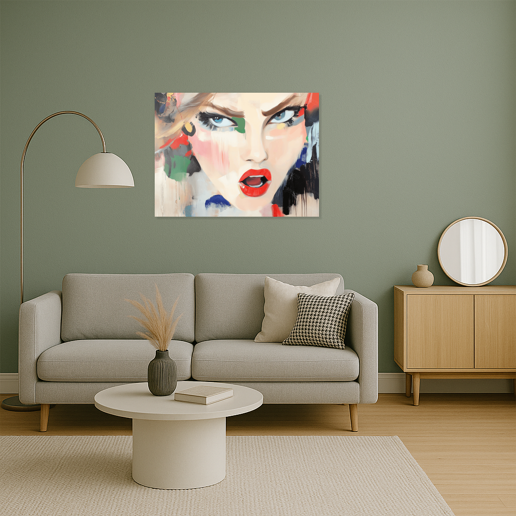 Expressieve Vrouw met Rode Lippen