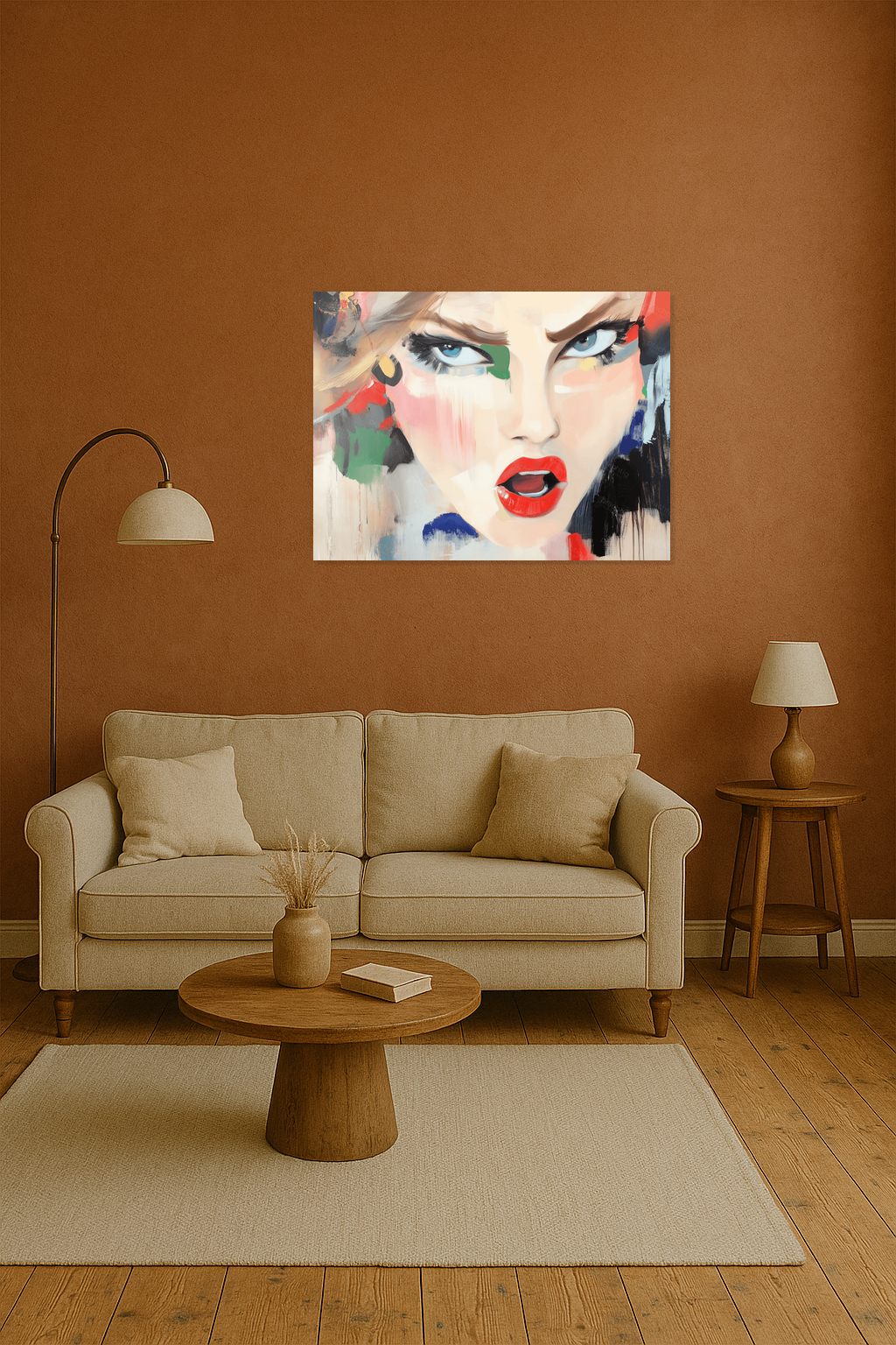 Expressieve Vrouw met Rode Lippen