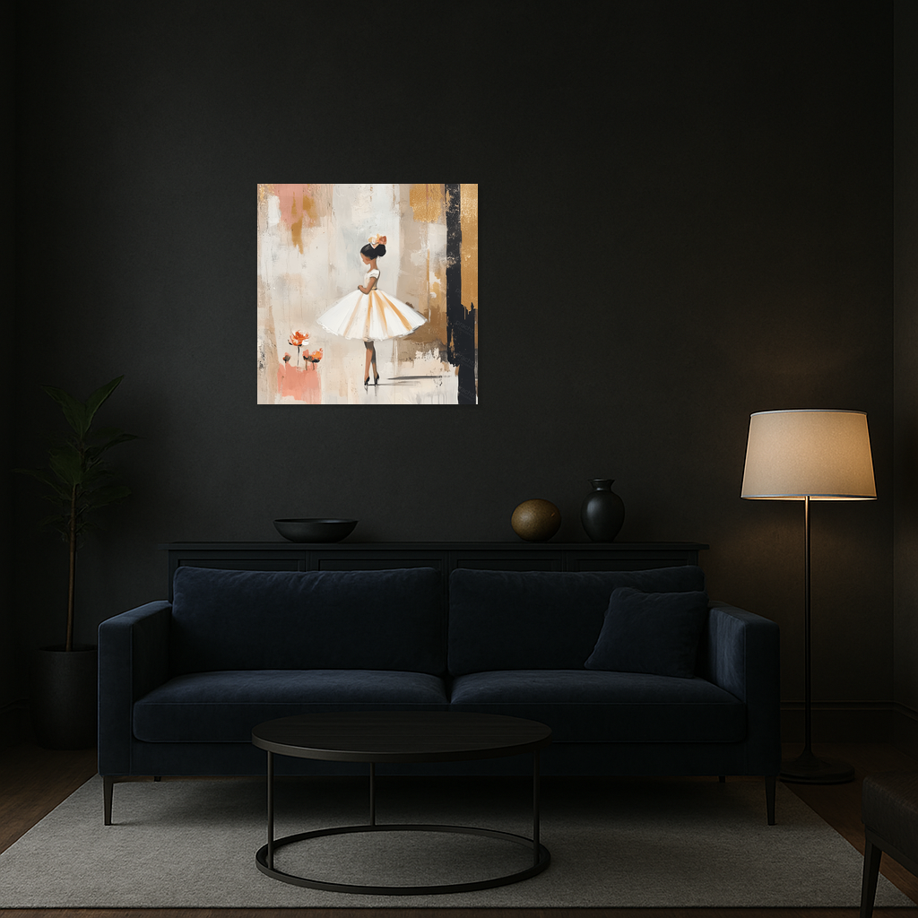 Dansende ballerina in warme tinten
