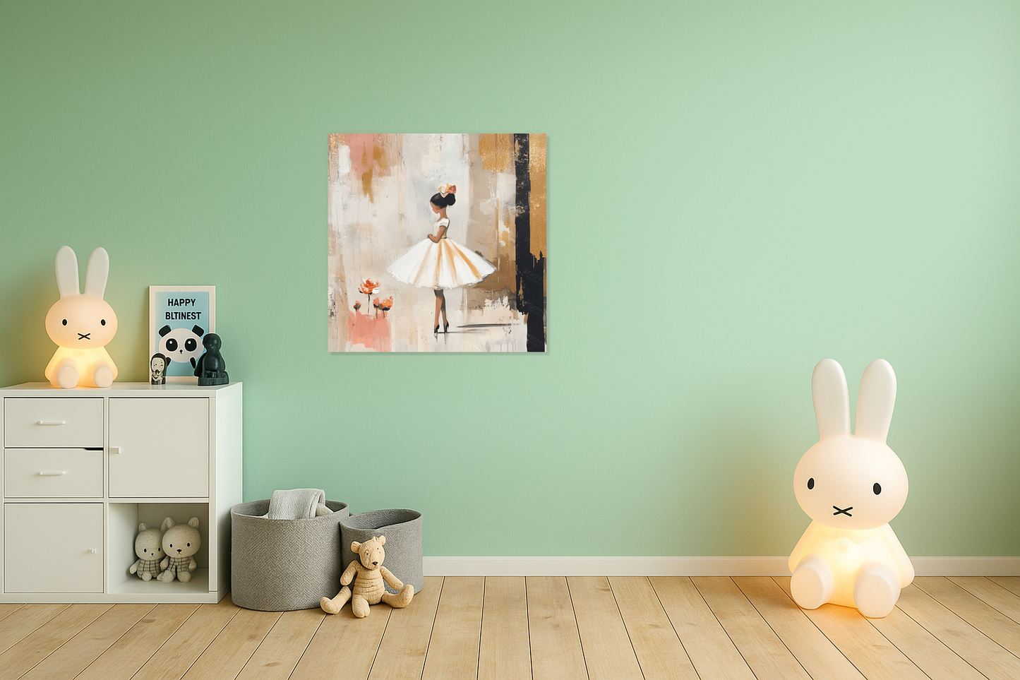 Dansende ballerina in warme tinten