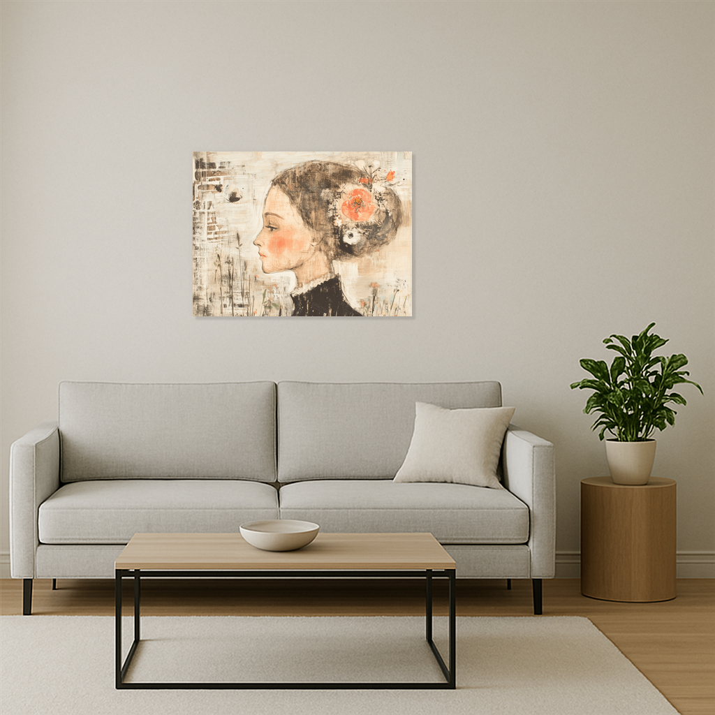 Dromerige Dame met Bloemen