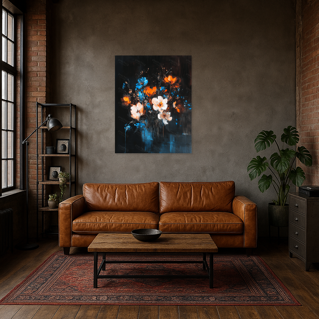 Bloemrijk spektakel in blauw en oranje
