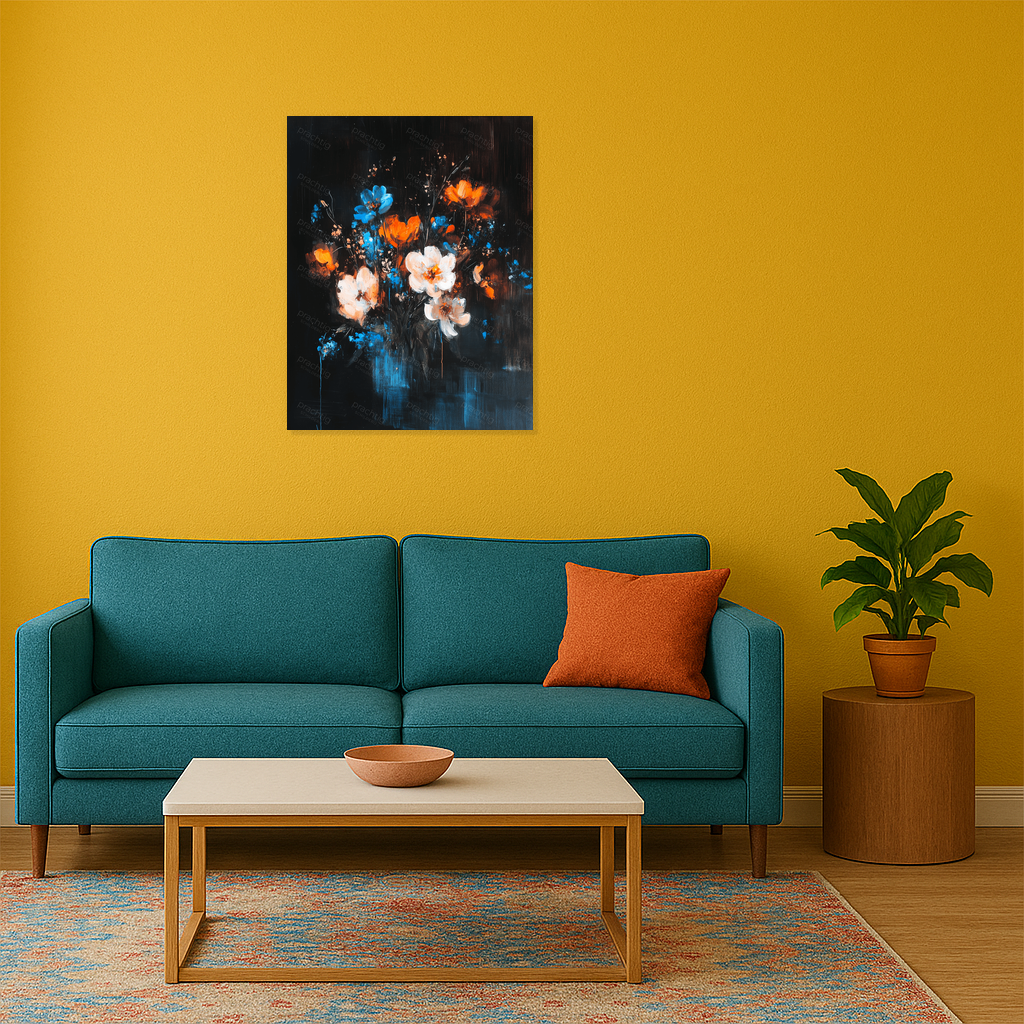 Bloemrijk spektakel in blauw en oranje