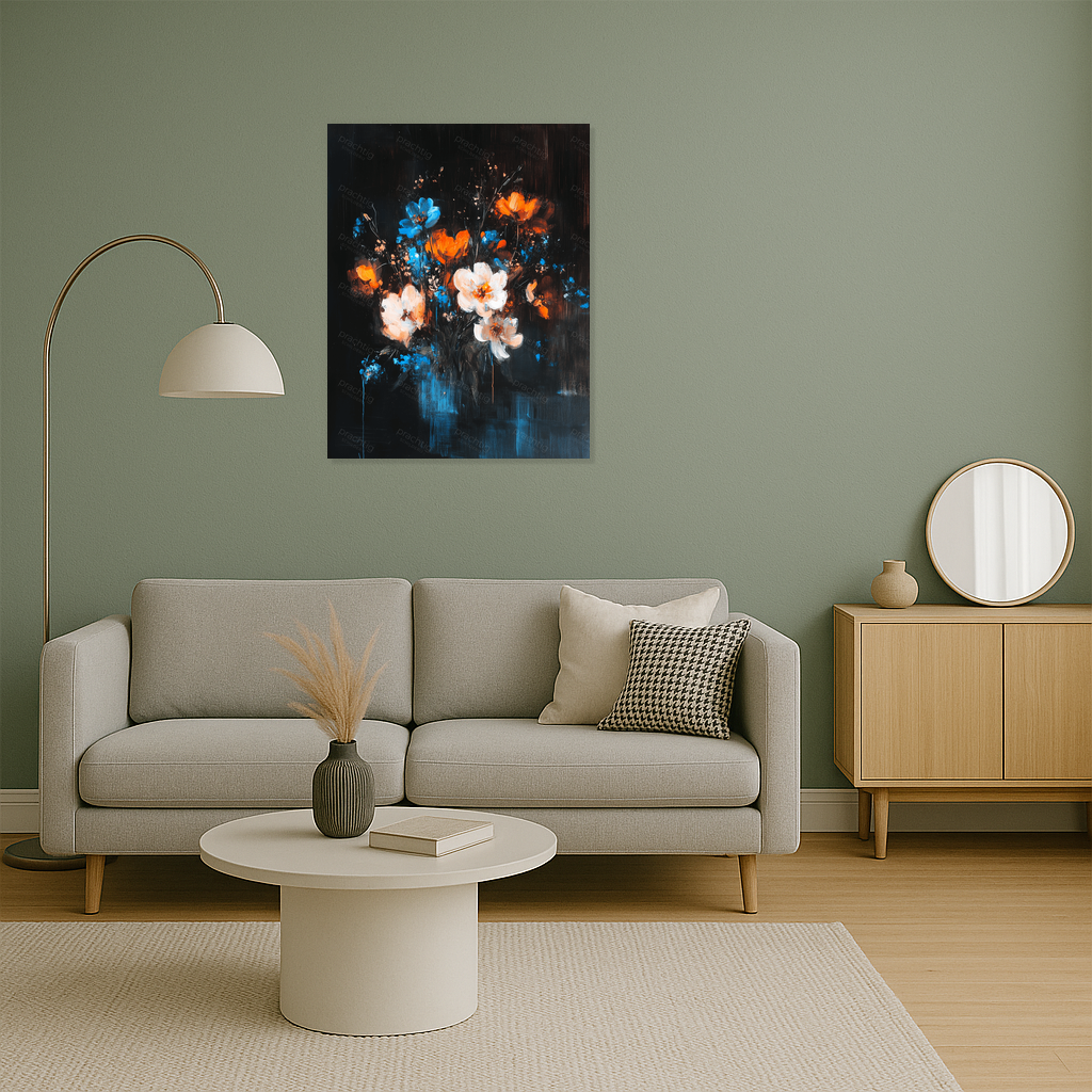 Bloemrijk spektakel in blauw en oranje