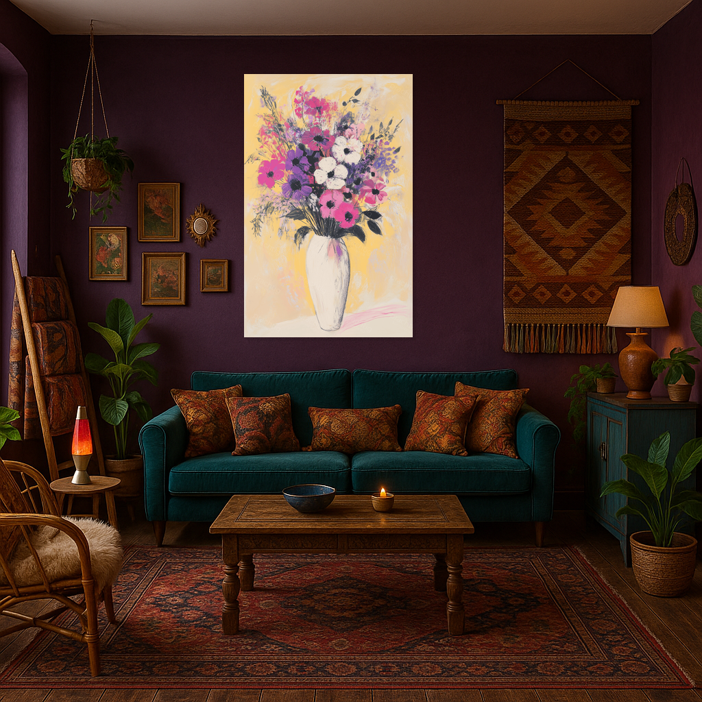Fleurige bloemen in vaas